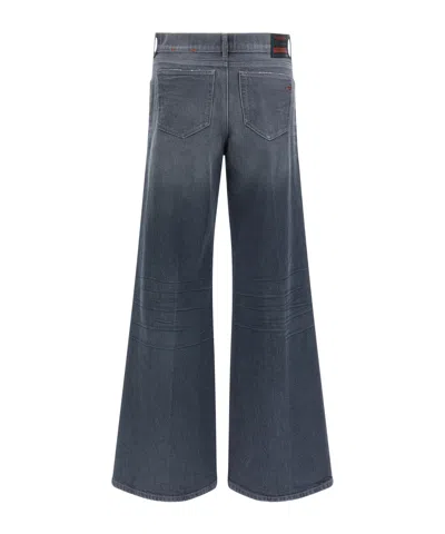 Diesel Wide Jeans 1978 D-akemi With Exposed Seams 32cm L32 In Black