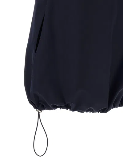 Prada Womens Blue Branded Sleeveless Cotton-poplin Mini Dress