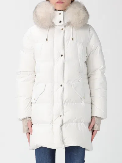 Moorer Long-sleeved Hooded Down Jacket In White