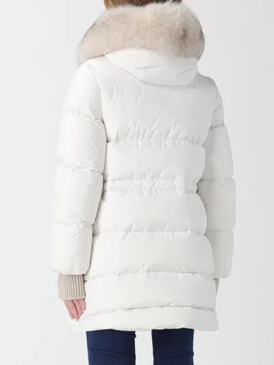 Moorer Long-sleeved Hooded Down Jacket In White