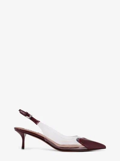 Alaïa Alaia Women Le Coeur Pvc And Leather Slingback Decollete In Burgundy