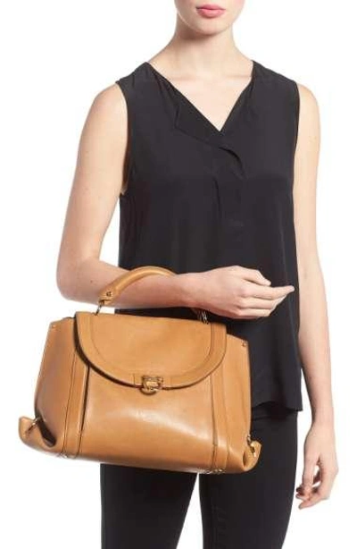 Shop Ferragamo Medium Leather Satchel - Brown In Sella