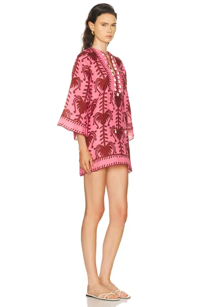Johanna Ortiz Wild Savannah Shell-embellished Linen Mini Dress In Multi