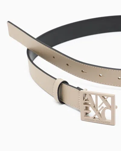 Armani Exchange Technical Fabric Belt In Neutral