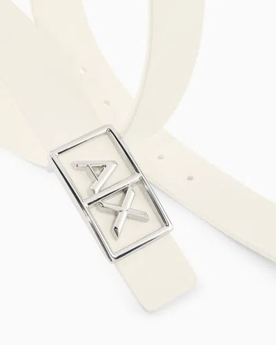 Armani Exchange Technical Fabric Belt In White