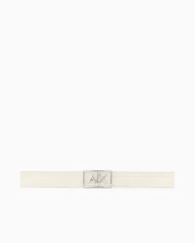 Armani Exchange Technical Fabric Belt In White