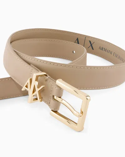 Armani Exchange Technical Fabric Belt In Neutral