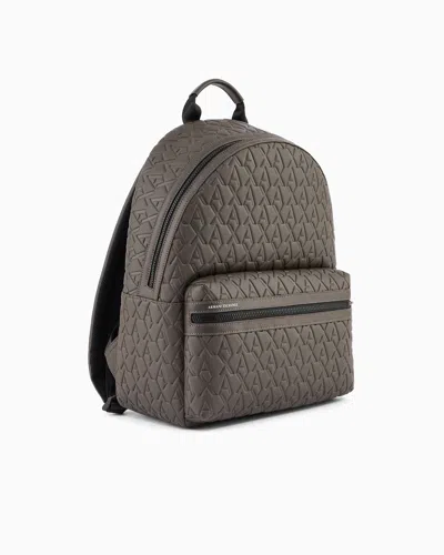 Armani Exchange Backpack In Smooth Technical Fabric In Brown