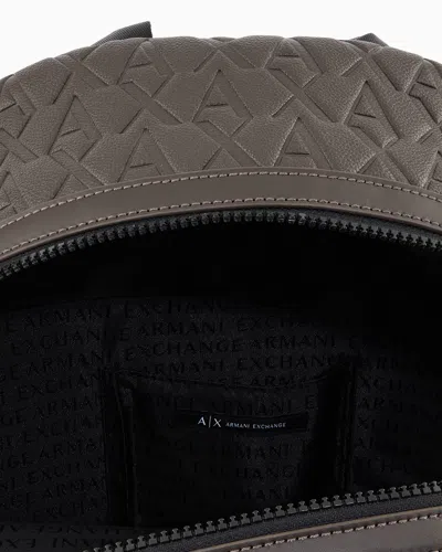 Armani Exchange Backpack In Smooth Technical Fabric In Brown