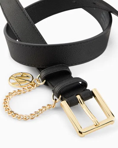 Armani Exchange Technical Fabric Belt In Black