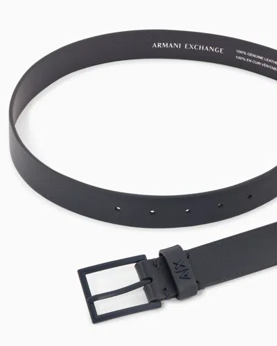 Armani Exchange Technical Fabric Belt In Black