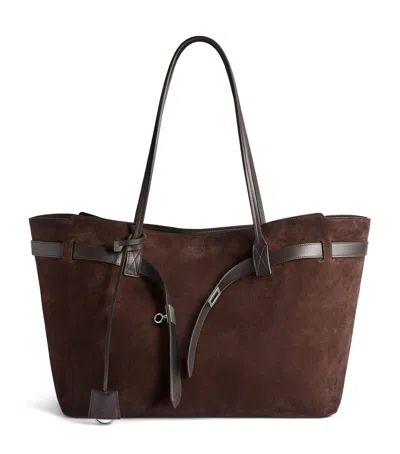 Balenciaga Dark Brown Bel Air Tote In Burgundy