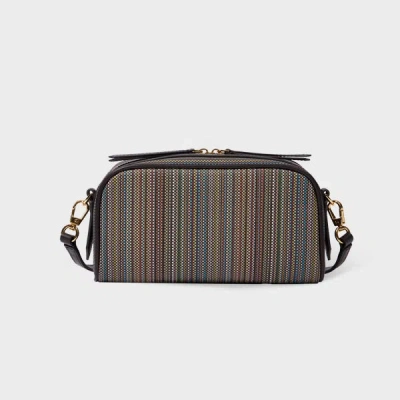 Paul Smith Striped Satchel In Brown