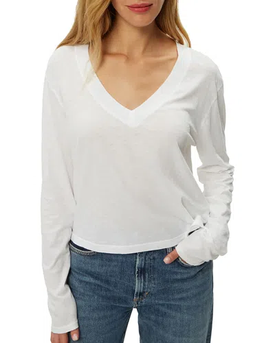 Michael Stars Brea V-neck Supima Cotton Top In White