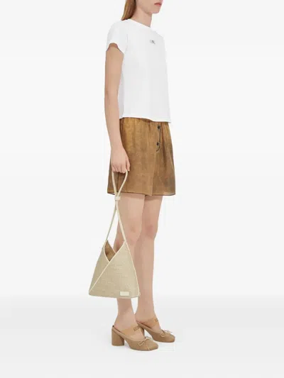 Mm6 Maison Margiela Women White Logo Cotton T-shirt, S Luxury T-shirts For Women Darveys