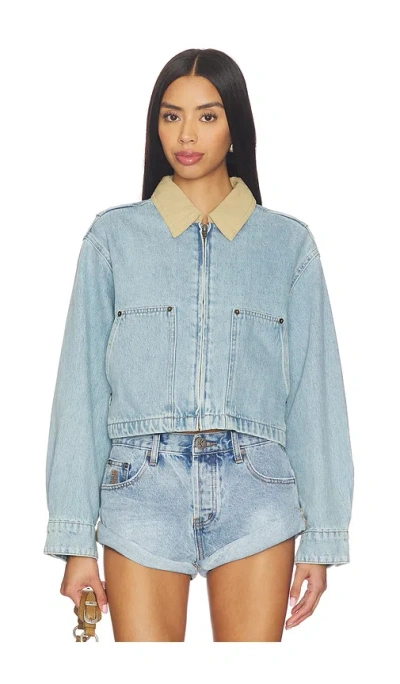 Blanknyc Cropped Denim Jacket In Blue