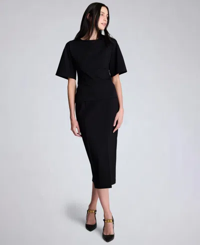 Kenneth Cole Compression Tee With Cut Out Back In Black