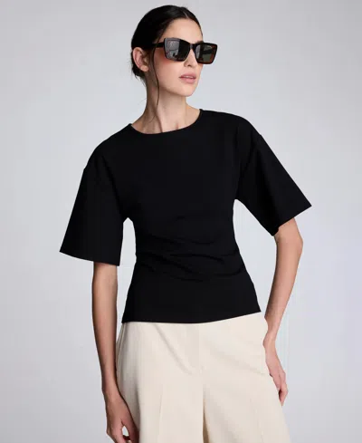 Kenneth Cole Compression Tee With Cut Out Back In Black