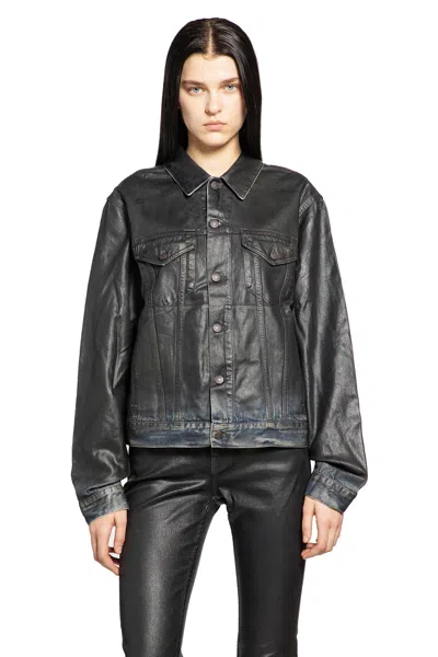 Acne Studios Coated Denim Jacket In Black