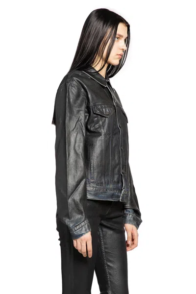 Acne Studios Coated Denim Jacket In Black