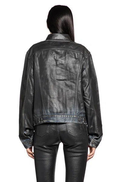 Acne Studios Coated Denim Jacket In Black