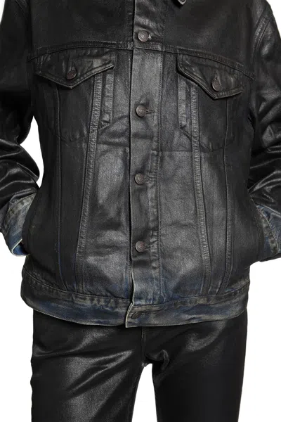 Acne Studios Coated Denim Jacket In Black