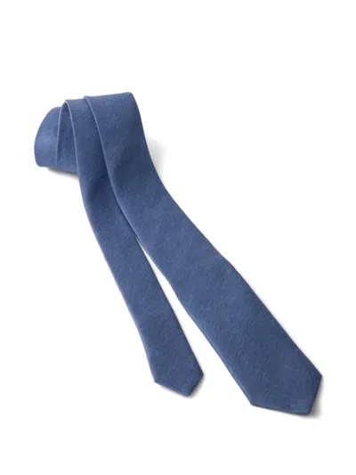 Prada Pointed-tip Tie In Blue