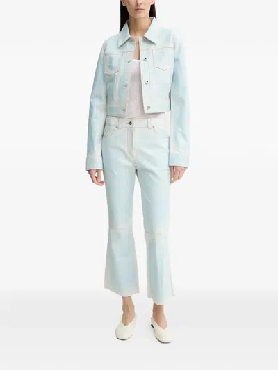 Stand Studio Calliope Buttoned Leather Jacket In Blue