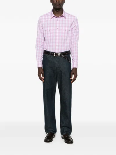Tom Ford Check-pattern Chest-pocket Shirt In Pattern