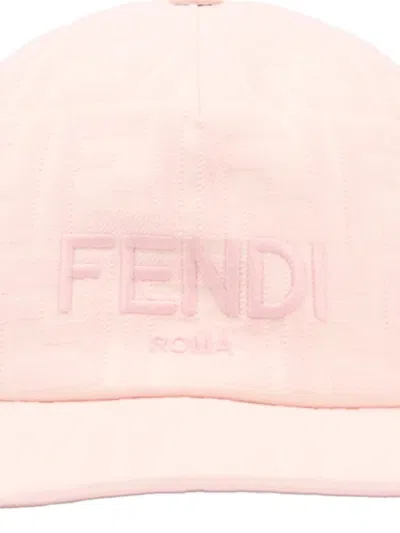 Fendi Logo Cap In Pink