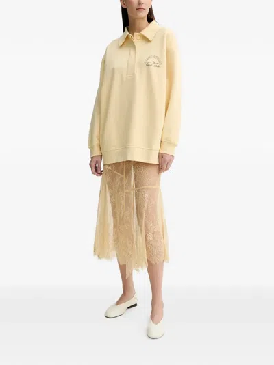 Stand Studio Collared Graphic Top In Neutral