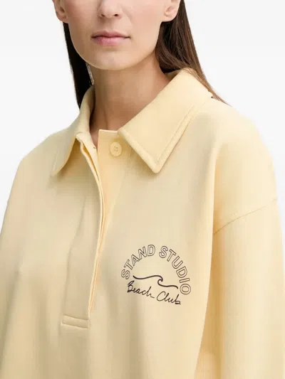 Stand Studio Collared Graphic Top In Neutral