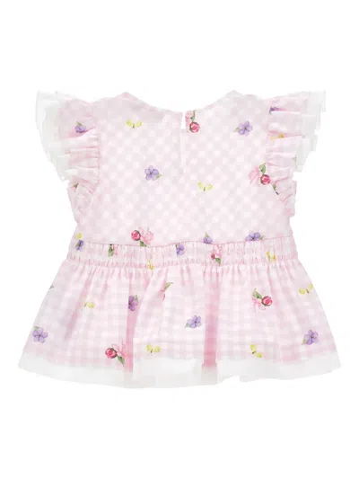 Monnalisa Kids' Ruffled-sleeve Blouse In Pink