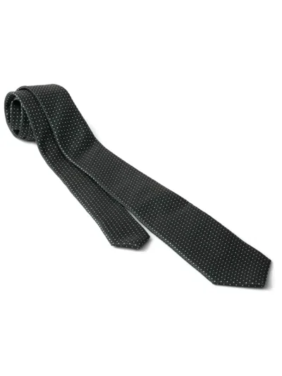Prada Dotted Silk Tie In Blue
