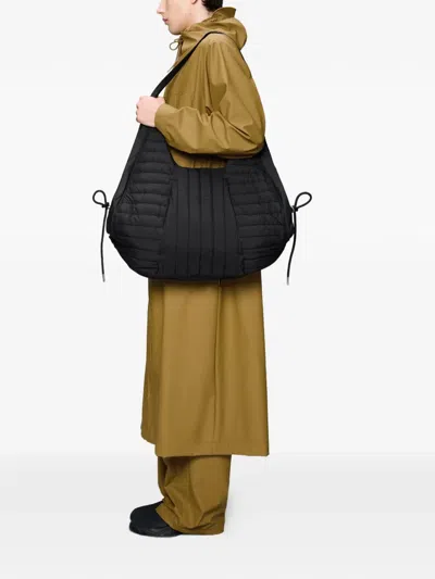 Rains Quilted Drawstring Shoulder Bag In Black