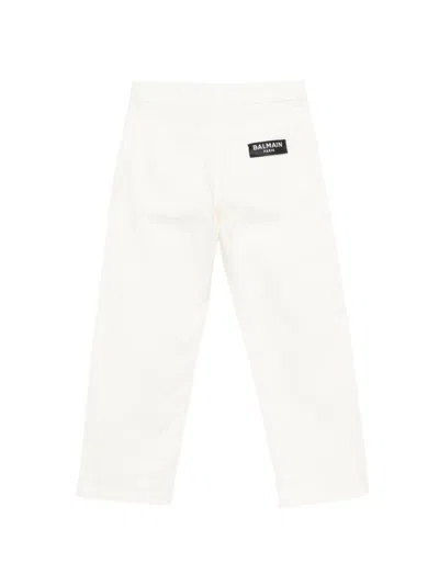 Balmain Button-embellished Jeans In White