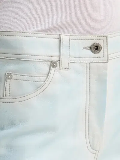 Stand Studio Michaela Belt-loop Leather Trousers In Blue