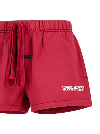 Essentials Drawstring Track Shorts In Red