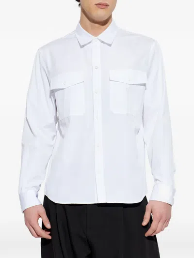 Dsquared2 Buttoned Flap-pocket Shirt In White