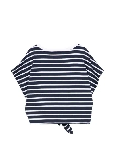 Balmain Striped T-shirt In Blue