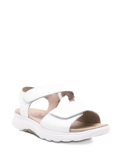 Gabor Double-strap Leather Sandals In White