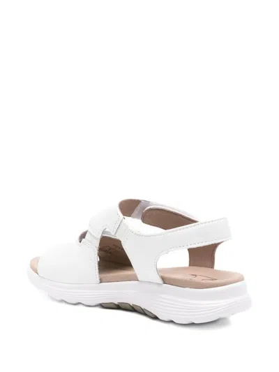 Gabor Double-strap Leather Sandals In White
