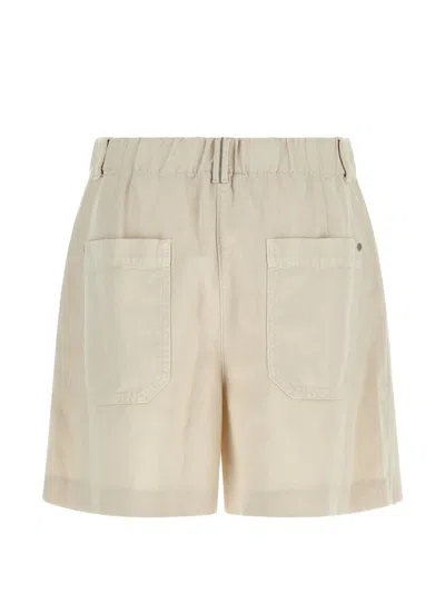 Brunello Cucinelli Women Cotton And Linen Shorts With Jewellery In Multi