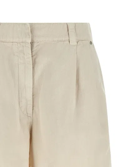 Brunello Cucinelli Women Cotton And Linen Shorts With Jewellery In Multi