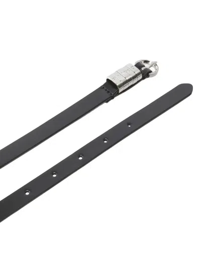 Pinko Black Solid Ring Embellished Belt In Black