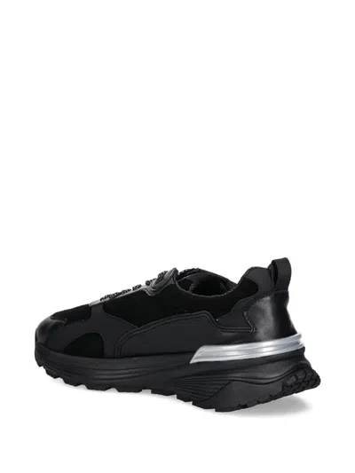 Iceberg Silver-tone Panel Sneakers In Black
