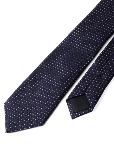 Prada Patterned Silk Tie In Blue