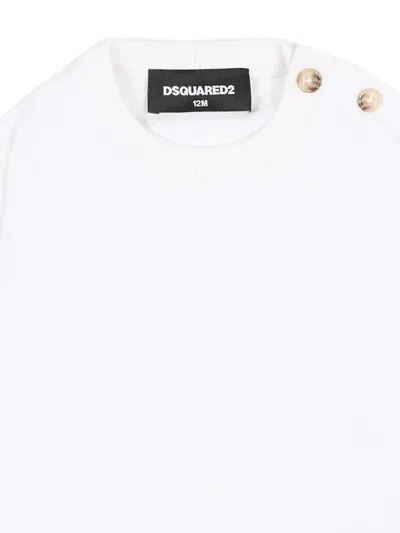 Dsquared2 Button Long-sleeve Sweatshirt In White