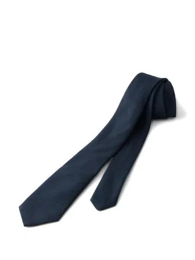 Prada Pointed-tip Tie In Blue