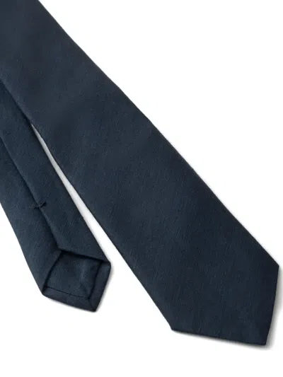 Prada Pointed-tip Tie In Blue